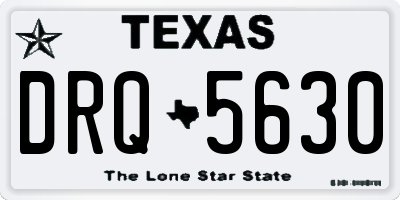 TX license plate DRQ5630