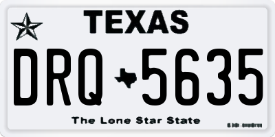 TX license plate DRQ5635