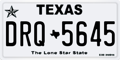 TX license plate DRQ5645
