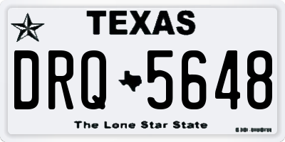 TX license plate DRQ5648