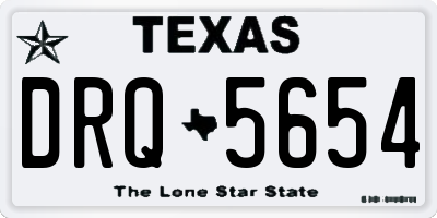 TX license plate DRQ5654