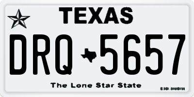 TX license plate DRQ5657
