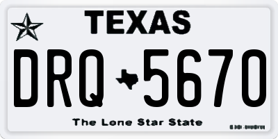 TX license plate DRQ5670