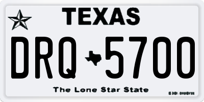 TX license plate DRQ5700