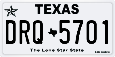 TX license plate DRQ5701