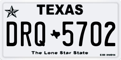 TX license plate DRQ5702