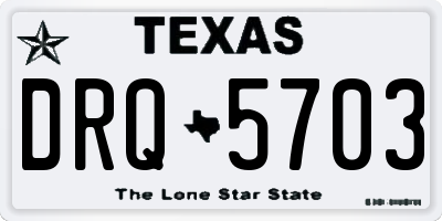 TX license plate DRQ5703