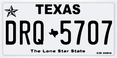 TX license plate DRQ5707