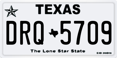 TX license plate DRQ5709