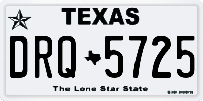 TX license plate DRQ5725