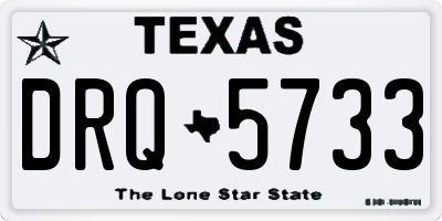 TX license plate DRQ5733