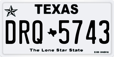 TX license plate DRQ5743
