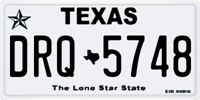 TX license plate DRQ5748