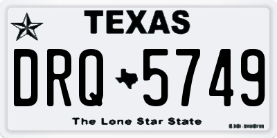 TX license plate DRQ5749
