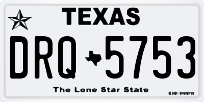 TX license plate DRQ5753