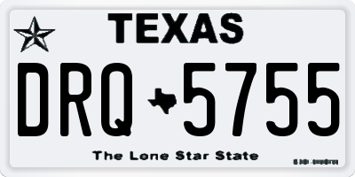 TX license plate DRQ5755
