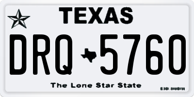 TX license plate DRQ5760