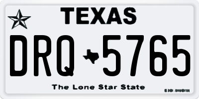 TX license plate DRQ5765