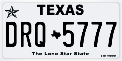 TX license plate DRQ5777