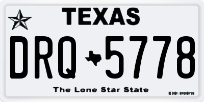 TX license plate DRQ5778