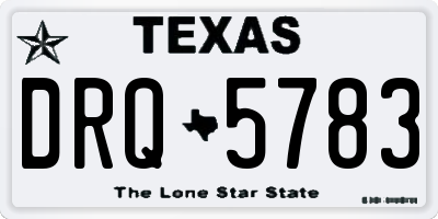 TX license plate DRQ5783