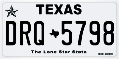 TX license plate DRQ5798