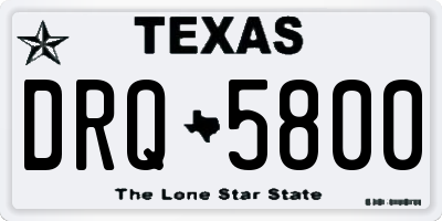 TX license plate DRQ5800
