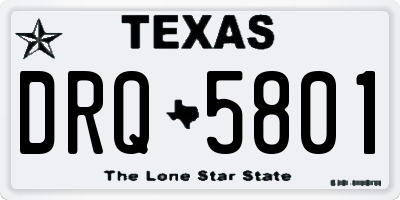 TX license plate DRQ5801