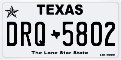 TX license plate DRQ5802