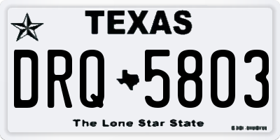 TX license plate DRQ5803