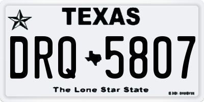 TX license plate DRQ5807