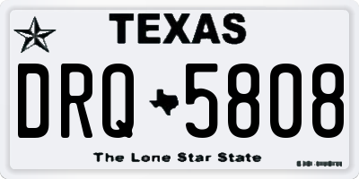 TX license plate DRQ5808