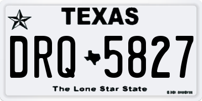 TX license plate DRQ5827