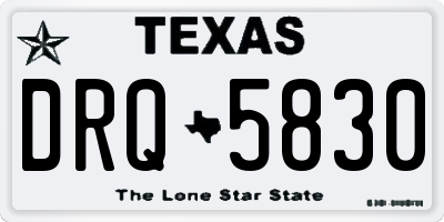TX license plate DRQ5830