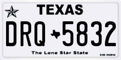 TX license plate DRQ5832