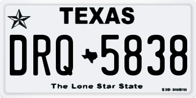 TX license plate DRQ5838
