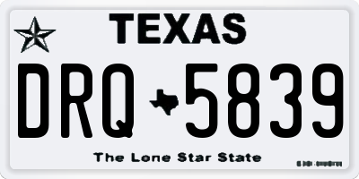 TX license plate DRQ5839