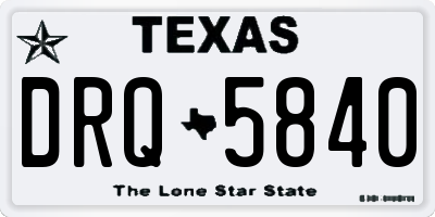 TX license plate DRQ5840