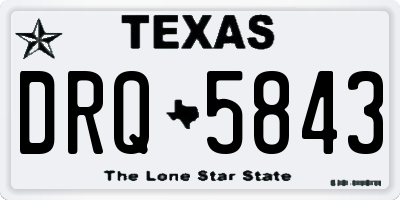 TX license plate DRQ5843