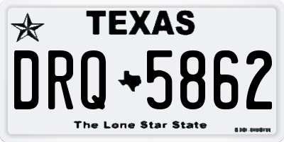 TX license plate DRQ5862