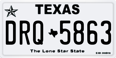 TX license plate DRQ5863