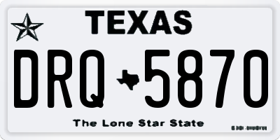 TX license plate DRQ5870
