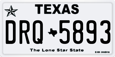 TX license plate DRQ5893