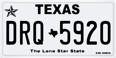 TX license plate DRQ5920