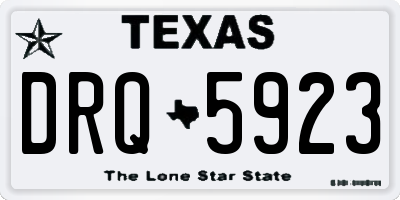 TX license plate DRQ5923