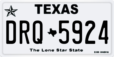 TX license plate DRQ5924