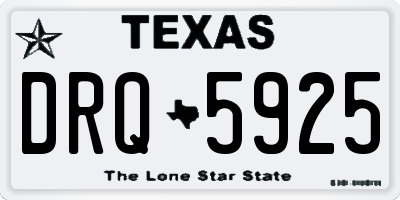TX license plate DRQ5925