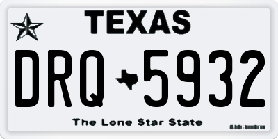 TX license plate DRQ5932