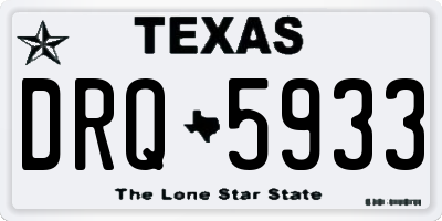 TX license plate DRQ5933