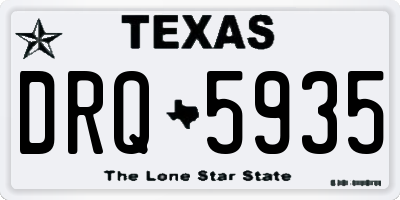 TX license plate DRQ5935